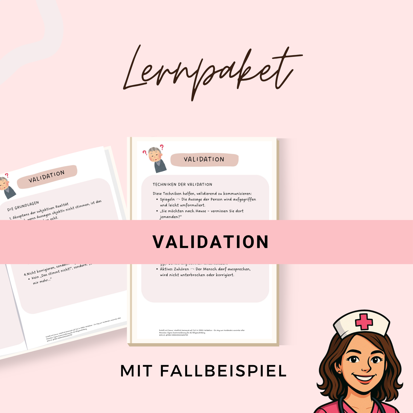 Validation in der Pflege einfach erklärt – inkl. 2 Fallbeispiele & Reaktionen, 6 SEITEN PDF, Kommunikation in der Pflege