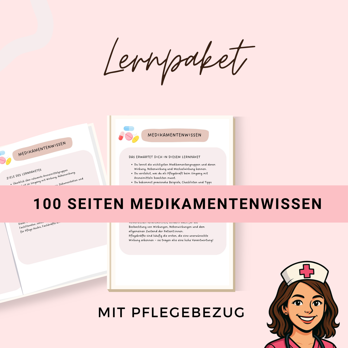 Digitaler Lernzettel Medikamente – 100 Seiten PDF mit Bezug zur Pflegepraxis