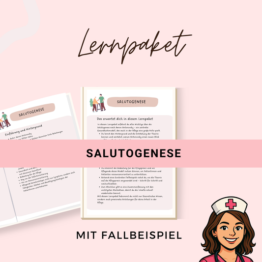 Salutogenese Lernzettel mit Fallbeispiel und Analyse -10 Seiten als PDF, ideal für deine Pflegeausbildung und das Examen - ausführlich