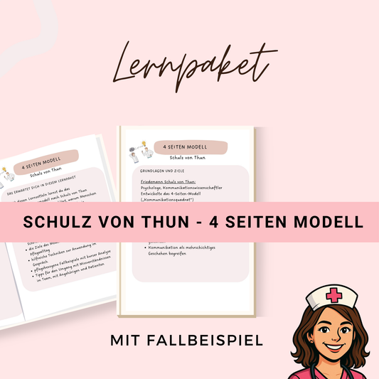 Schulz von Thun Kommunikationsmodell – Lernzettel Pflege PDF – 4-Seiten-Modell mit Fallbeispiel und Lösungen für Pflegeausbildung & Prüfung